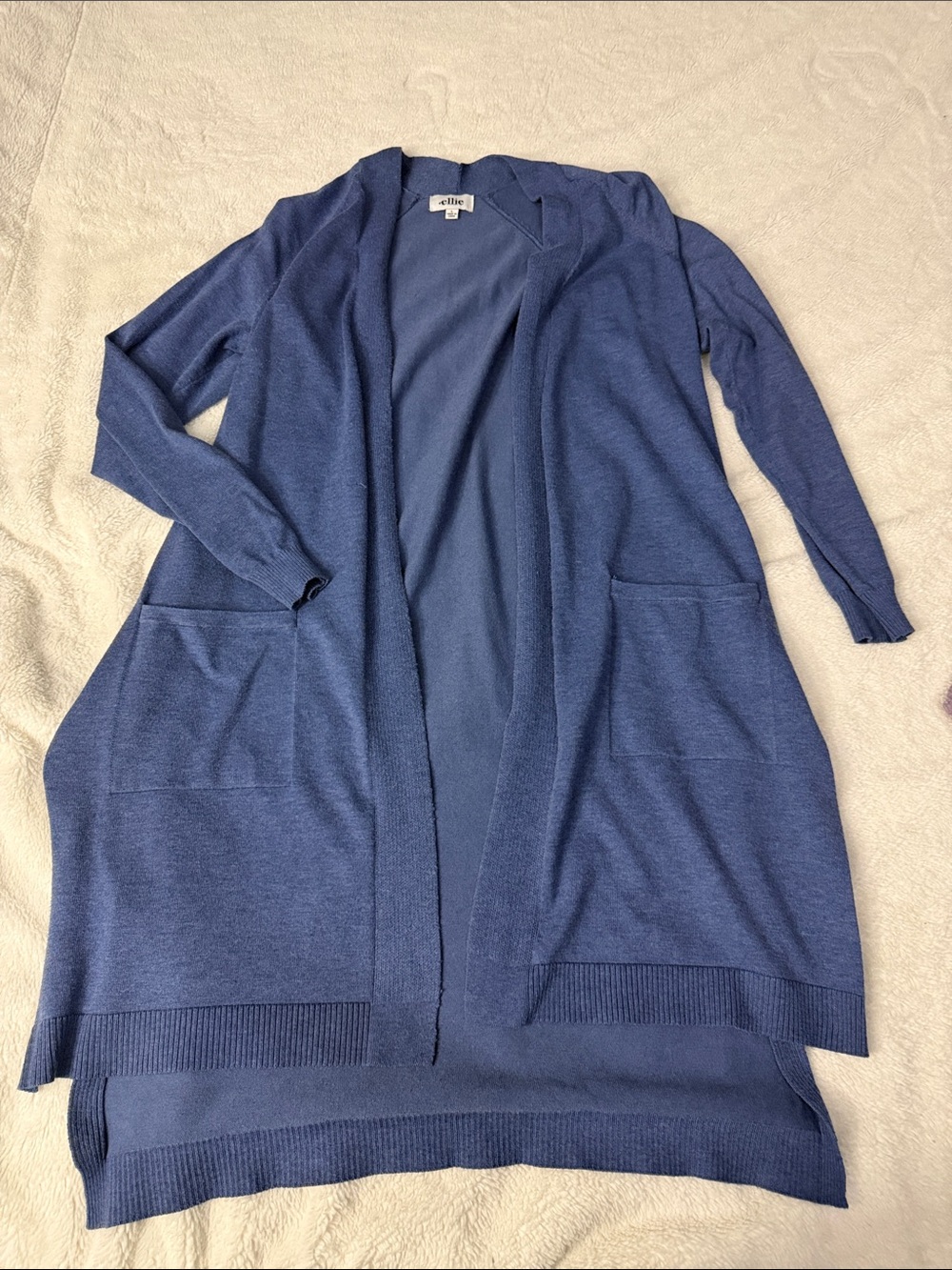 Ellie Open-Front Cardigan in Blue